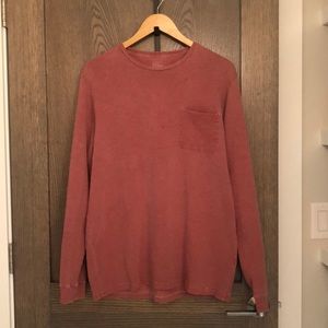 EUC J.Crew Large Tall Garment Dyed Long Sleeve Pocket Tee